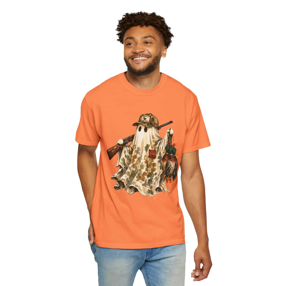 Hunting Season Spooky Camo Mallards Unisex Garment-Dyed T-shirt image 11