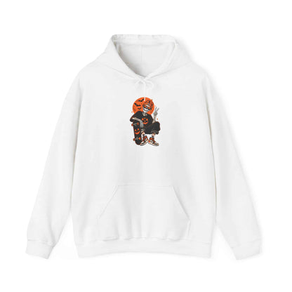 Retro Skater Skeleton Halloween Hooded Sweatshirt image 8