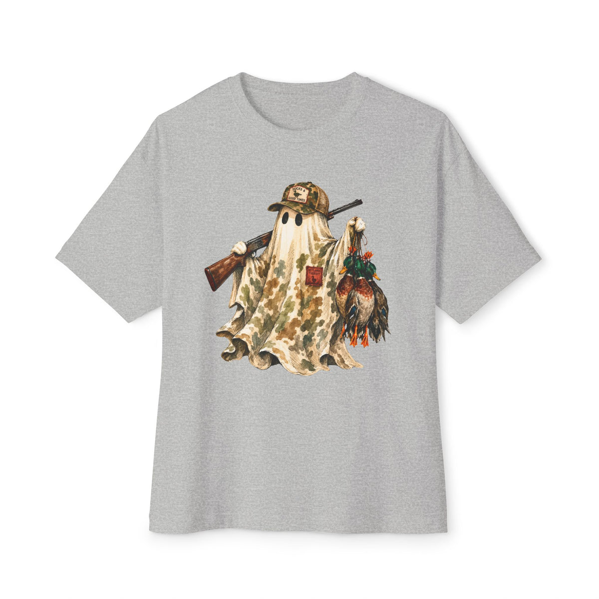 Hunting Season Spooky Camo Mallards Unisex Oversized Boxy Tee image 24