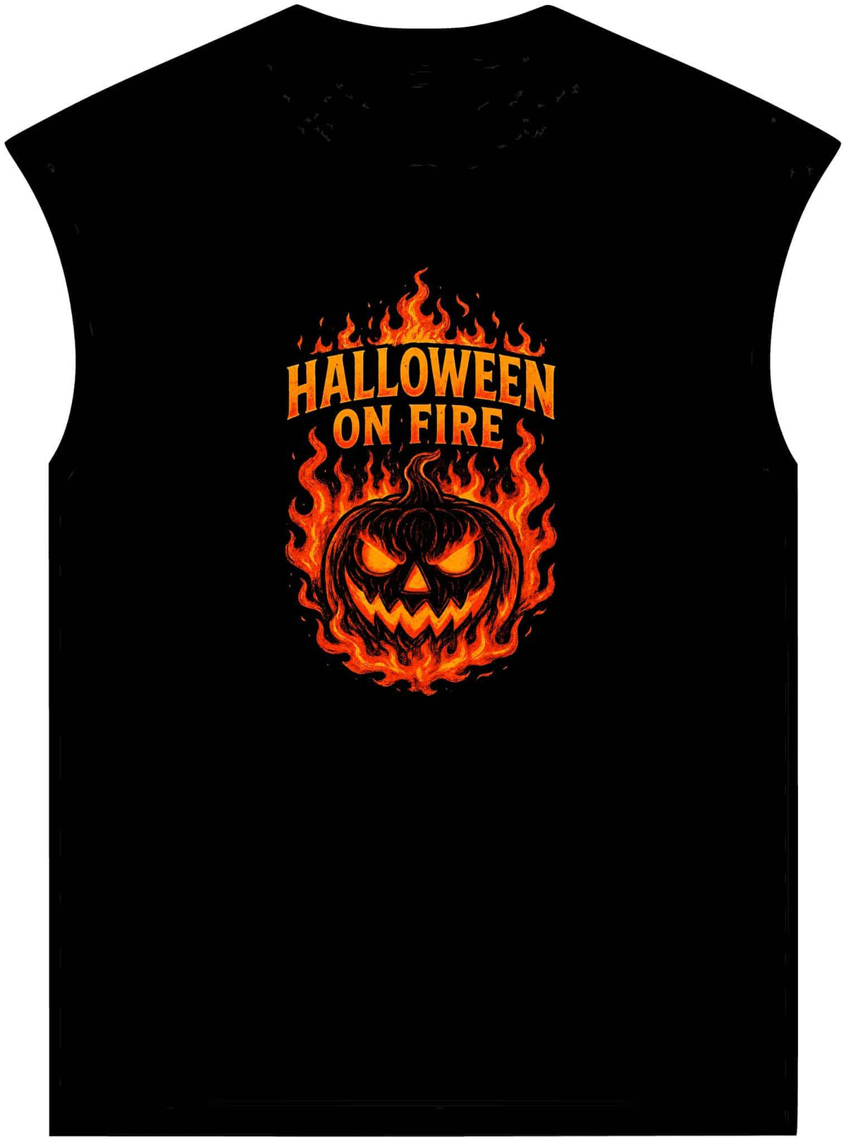 Halloween on Fire Unisex Garment-Dyed Muscle Tee image 0