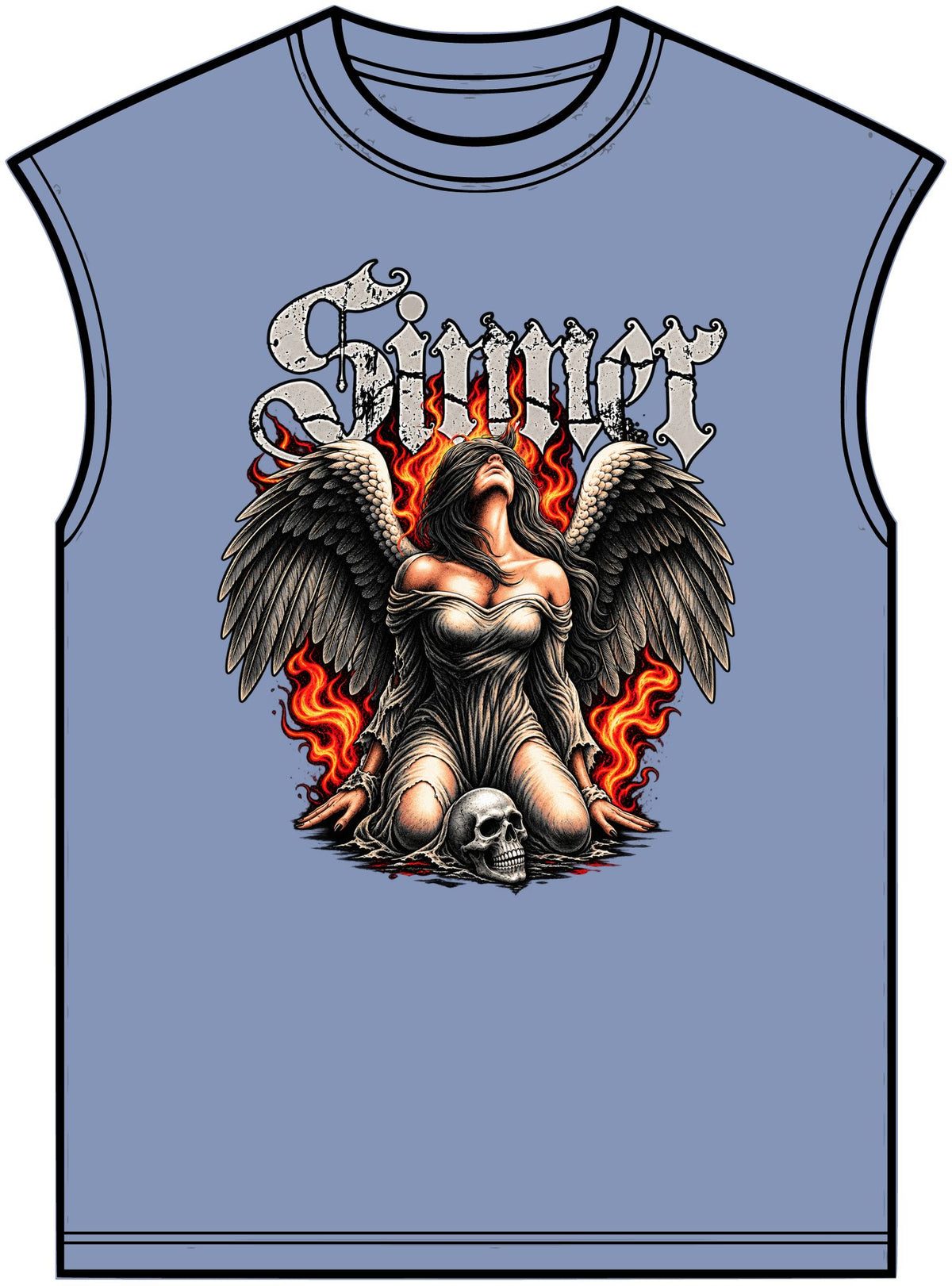 Sinner’s Flame Unisex Garment-Dyed Muscle Tee image 12