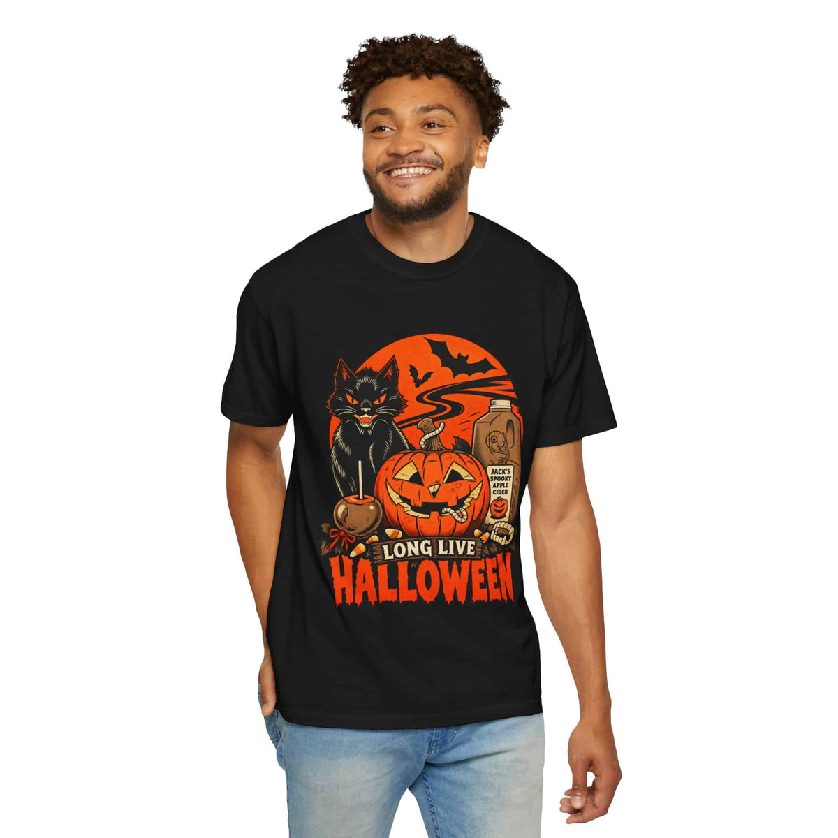 Midnight Cat Unisex Garment-Dyed T-shirt image 10