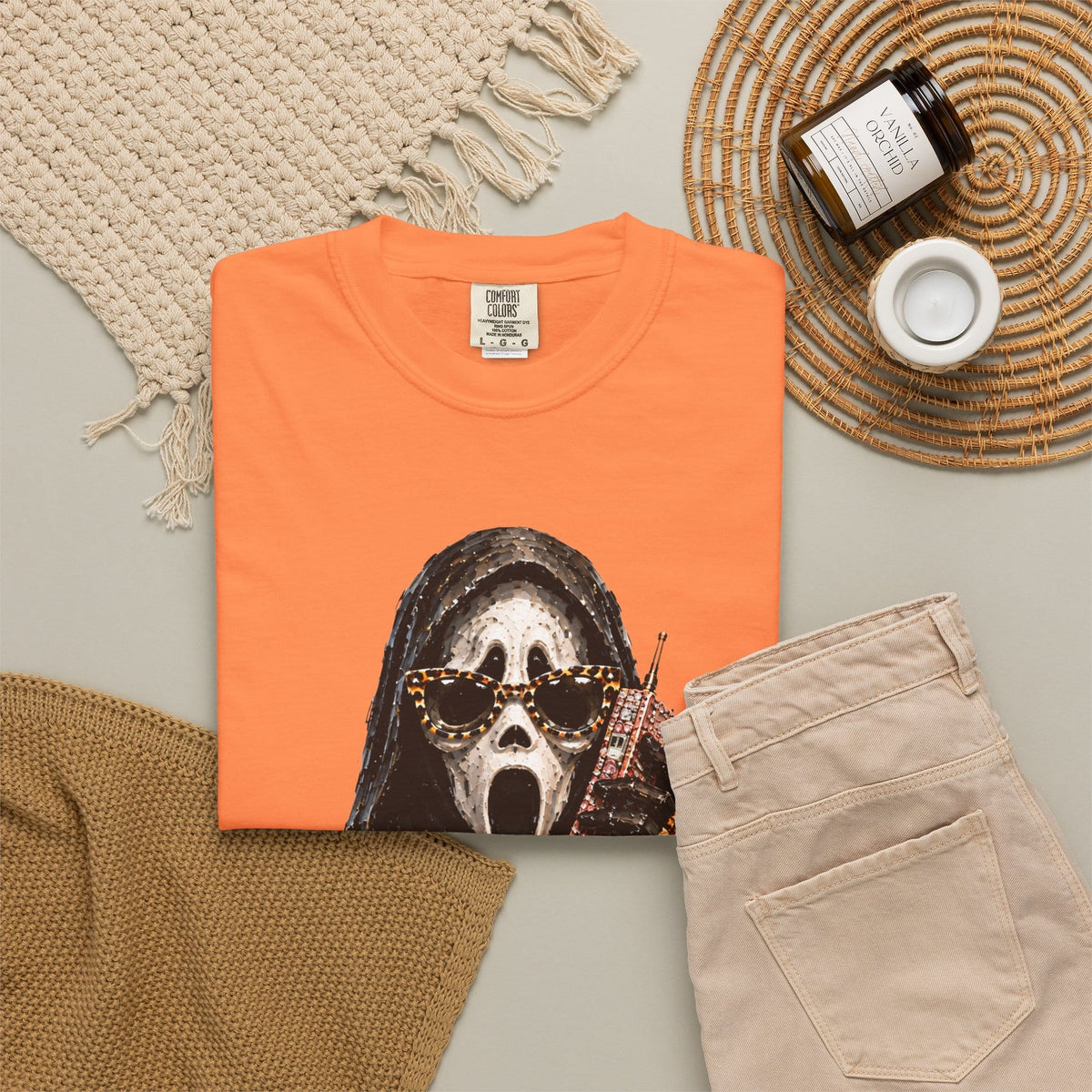 Halloween Ghostface Unisex Garment-Dyed T-shirt image 10