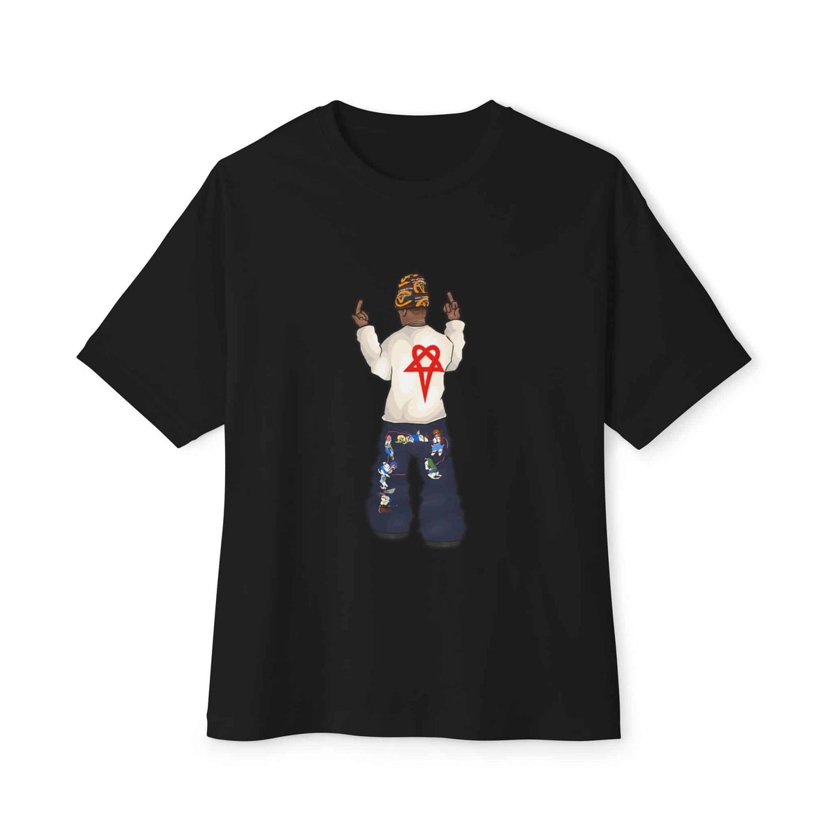 Rebel Attitude Unisex Oversized Boxy Tee - Black, S image