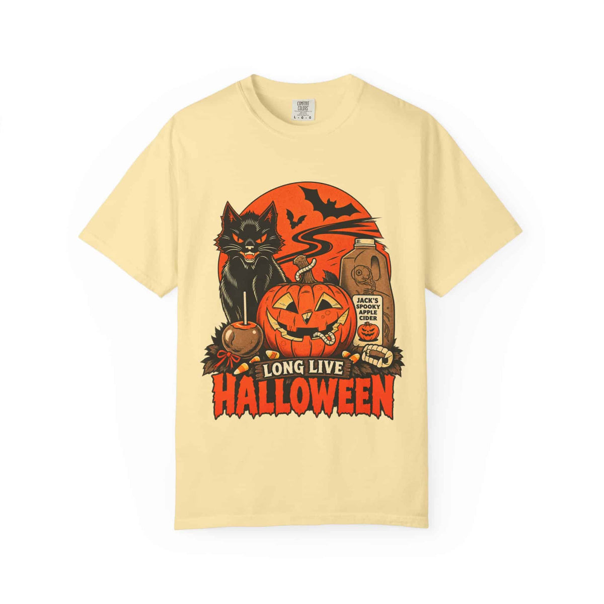 Midnight Cat Unisex Garment-Dyed T-shirt image