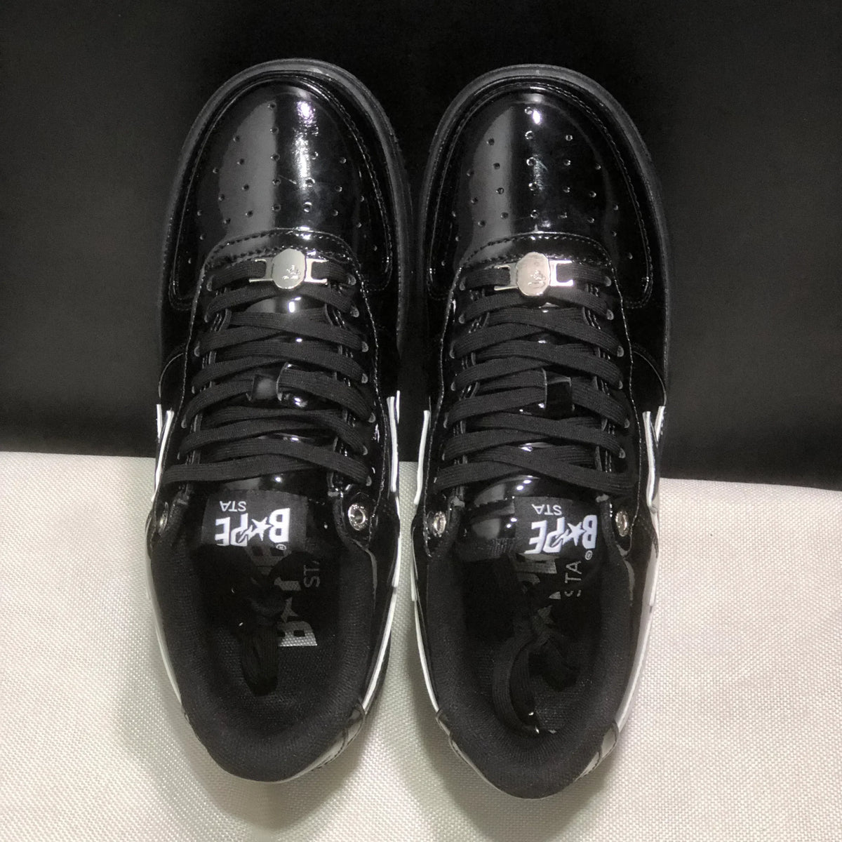 A Bathing Ape Bape Sta #2 Black White Shoes Sneakers - nk0005520 image 6