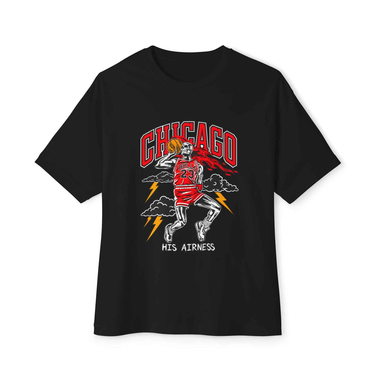 Graphic Print Unisex Oversized Boxy Tee - POD0038 - Black, XS image