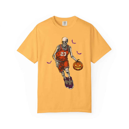 Halloween Basketball Unisex Garment-Dyed T-shirt image 24
