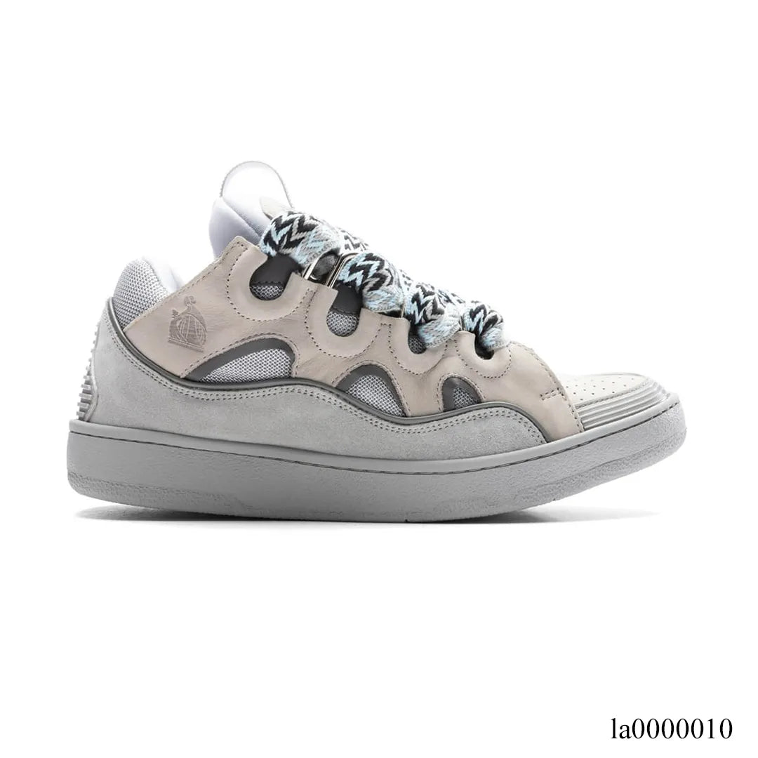 Lanvin Leather Curb Light Grey Blue Shoes Sneakers - la0000010 image
