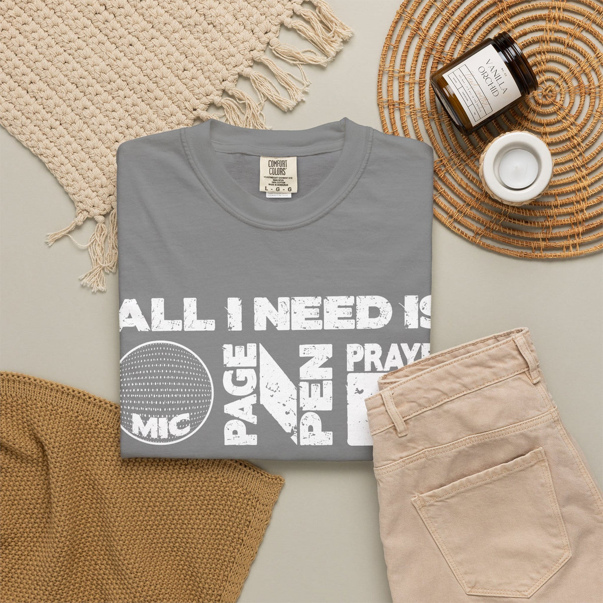 ALL_I_NEED_IS Unisex Garment-Dyed T-shirt image 7
