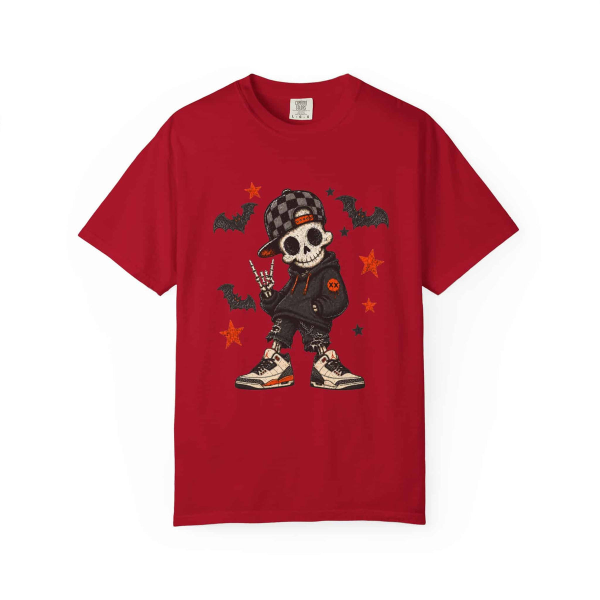 Boy Skeleton Halloween Unisex Garment-Dyed T-shirt image 56