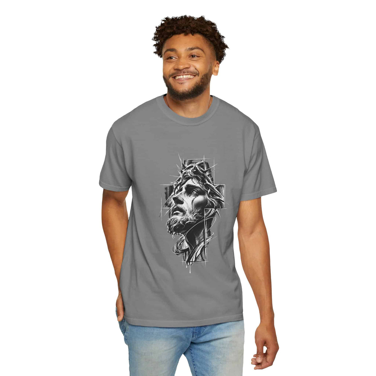 Crown of Faith 2 Unisex Garment-Dyed T-shirt image 86