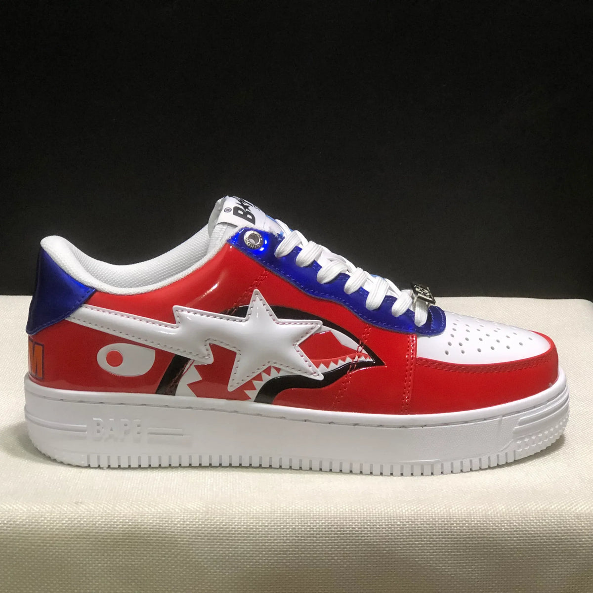 A Bathing Ape Bape Sta Low M2 20th Anniversary Patent Red Shoes Sneakers - nk0005522 image 2