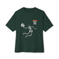 Halloween Basketball Skeleton Unisex Oversized Boxy Tee - Forest, M image