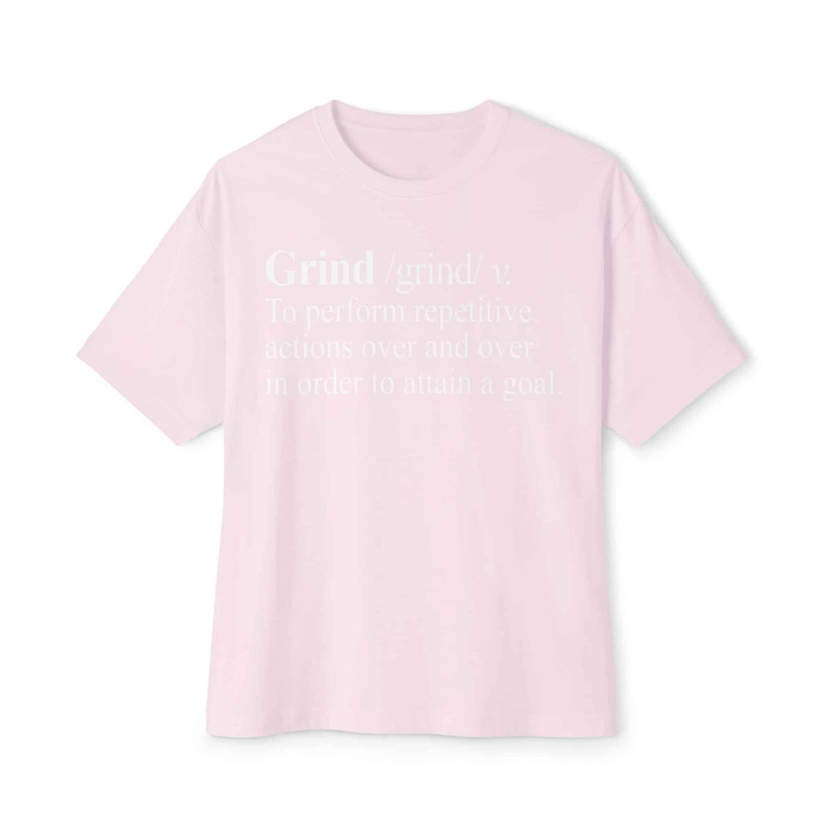 Grind Definition Unisex Oversized Boxy Tee - Soft Pink, M image