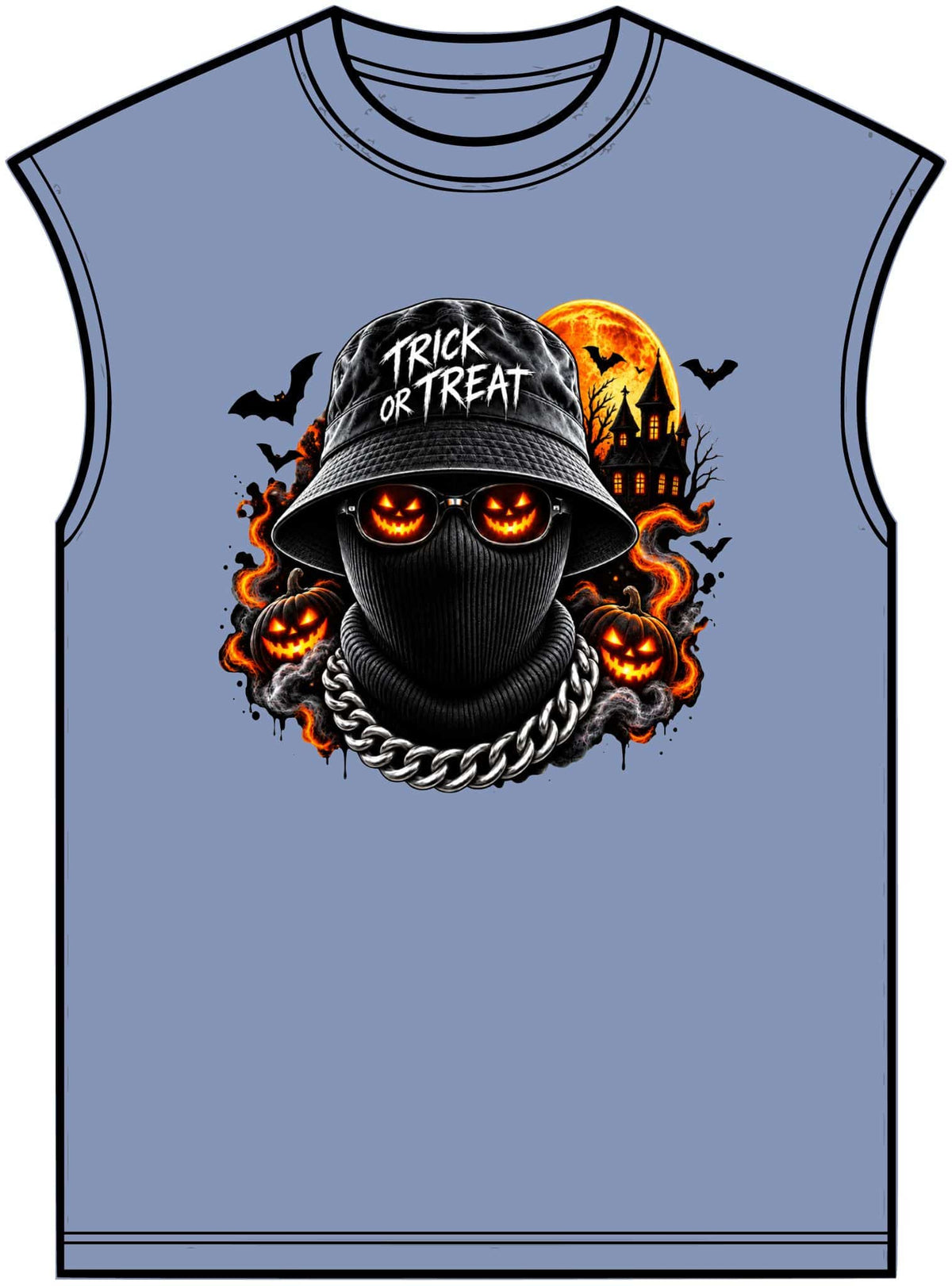 Spooky Streetwear Masked Unisex Garment-Dyed Muscle Tee image 12