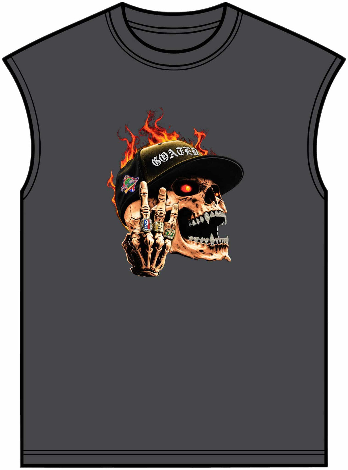 GOATED Skull Unisex Garment-Dyed Muscle Tee image 16