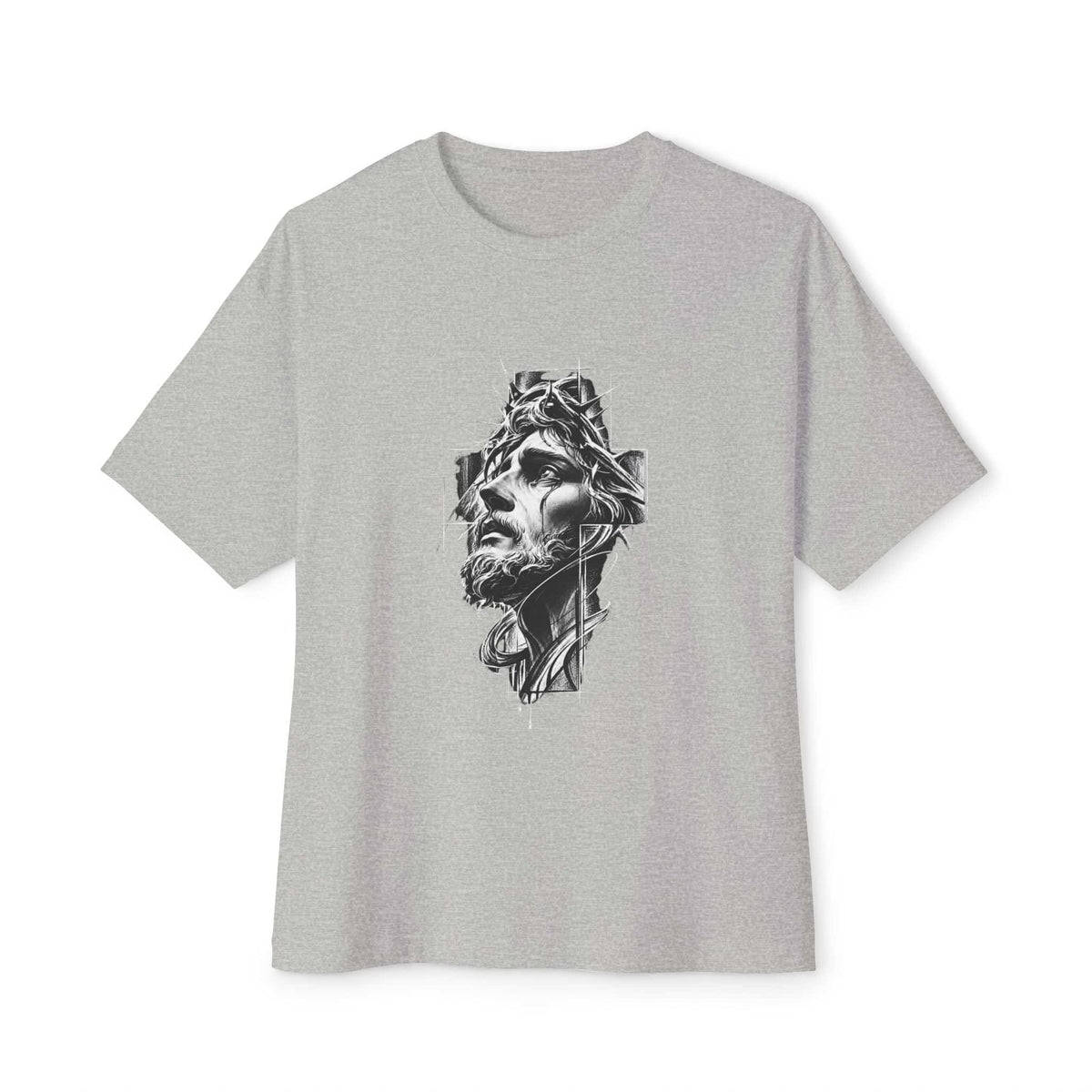 Crown of Faith 2 Unisex Oversized Boxy Tee - Athletic Heather, L image