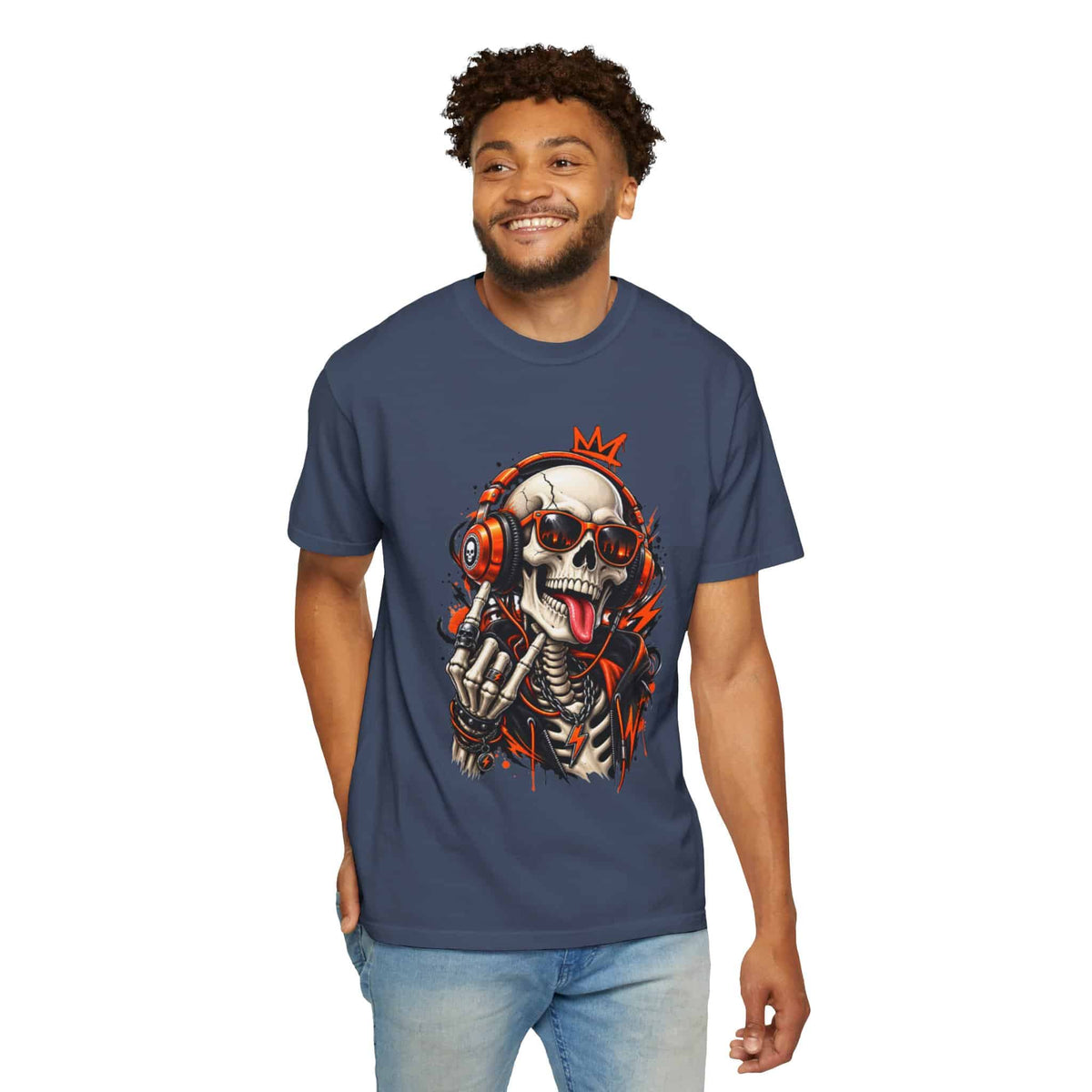 Neon Skull DJ Unisex Garment-Dyed T-shirt image 112
