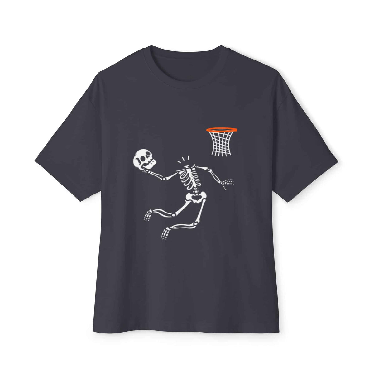 Halloween Basketball Skeleton Unisex Oversized Boxy Tee image 28