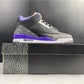 AJ 3 Retro Black Court Purple Shoes Sneakers - nk0000817 image 6
