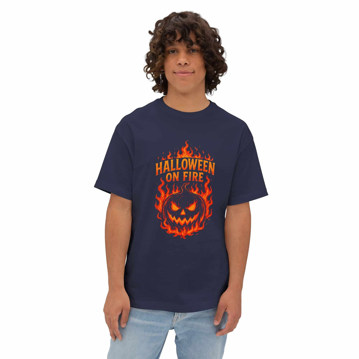 Halloween on Fire Unisex Oversized Boxy Tee image 40
