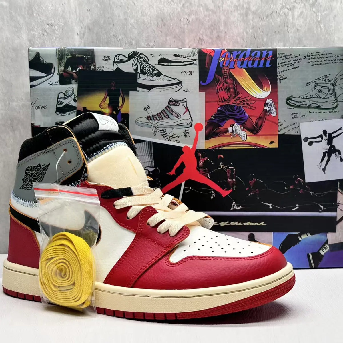 Union LA x AJ 1 High OG Chicago Shoes Sneakers - nk0004196 image 8