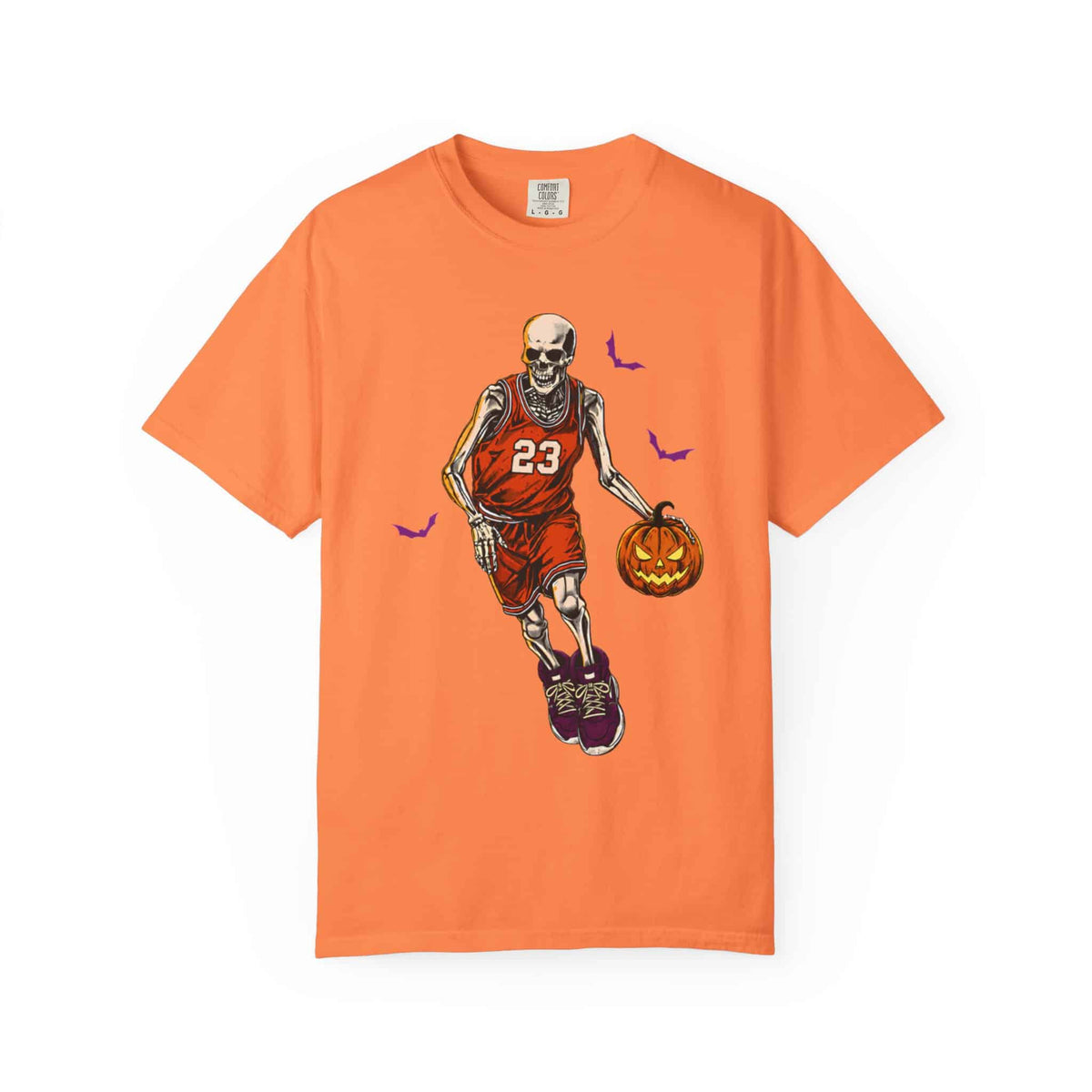Halloween Basketball Unisex Garment-Dyed T-shirt image
