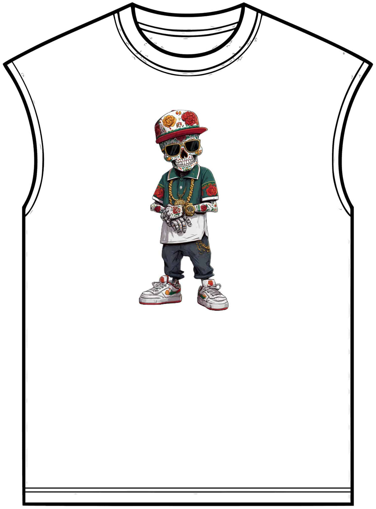 Skull Luxury Unisex Garment-Dyed Muscle Tee image 4