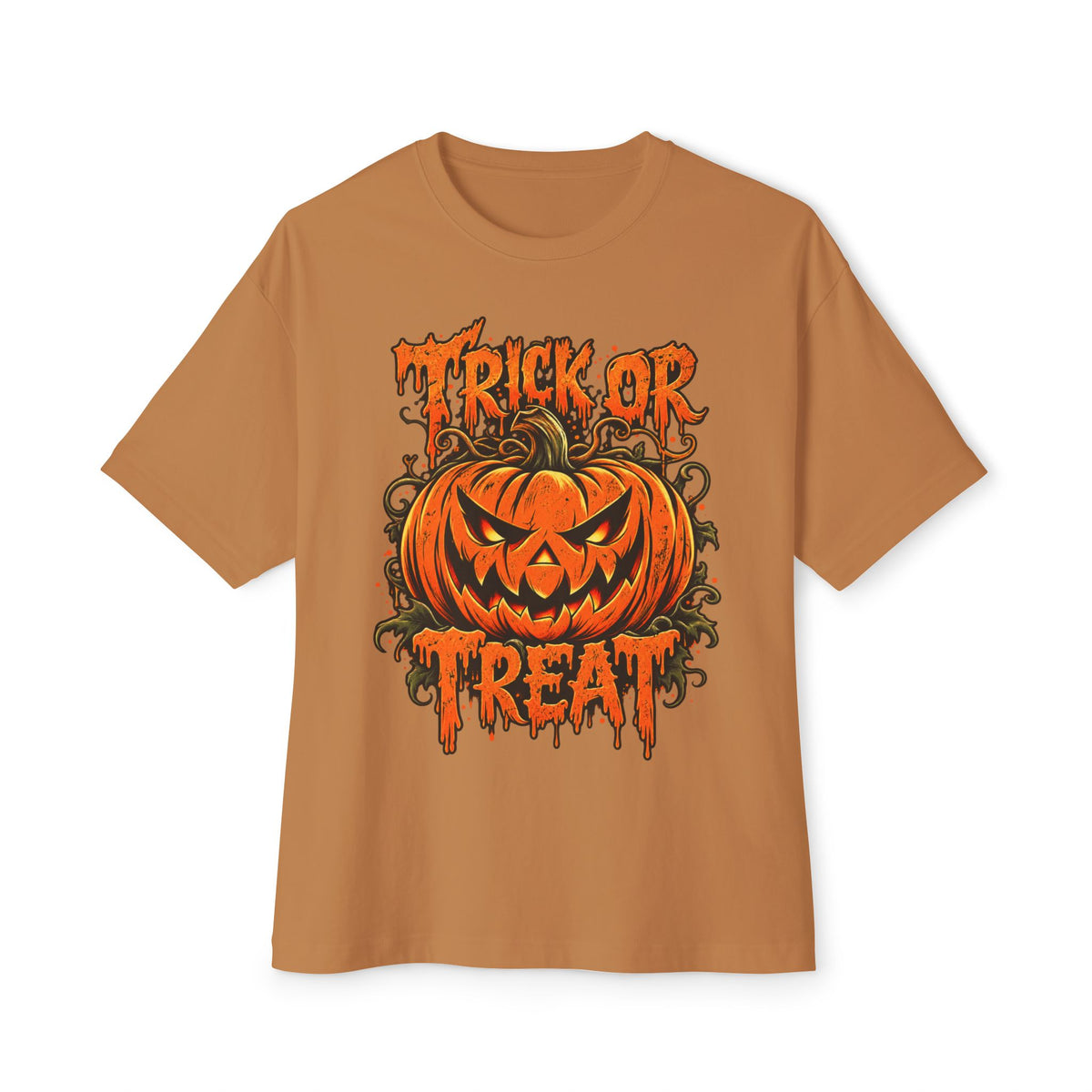 Trick or Treat Unisex Oversized Boxy Tee - Toast, XL image