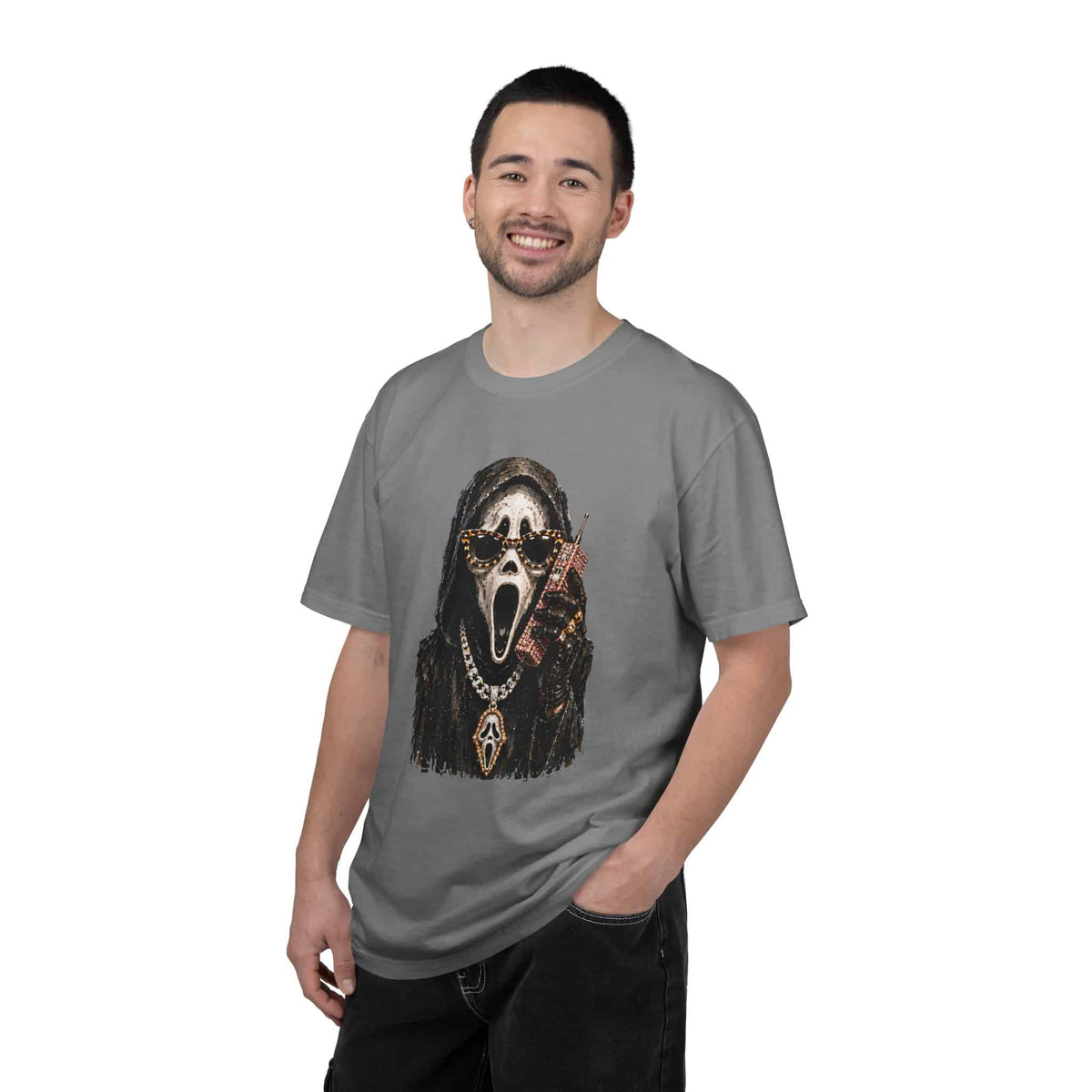 Halloween Ghostface Unisex Garment-Dyed T-shirt image 67