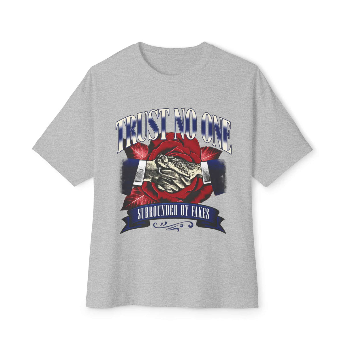 Graphic Print Unisex Oversized Boxy Tee - POD0037 - Athletic Heather, XS image
