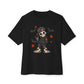 Boy Skeleton Halloween Unisex Oversized Boxy Tee - Black, XS image