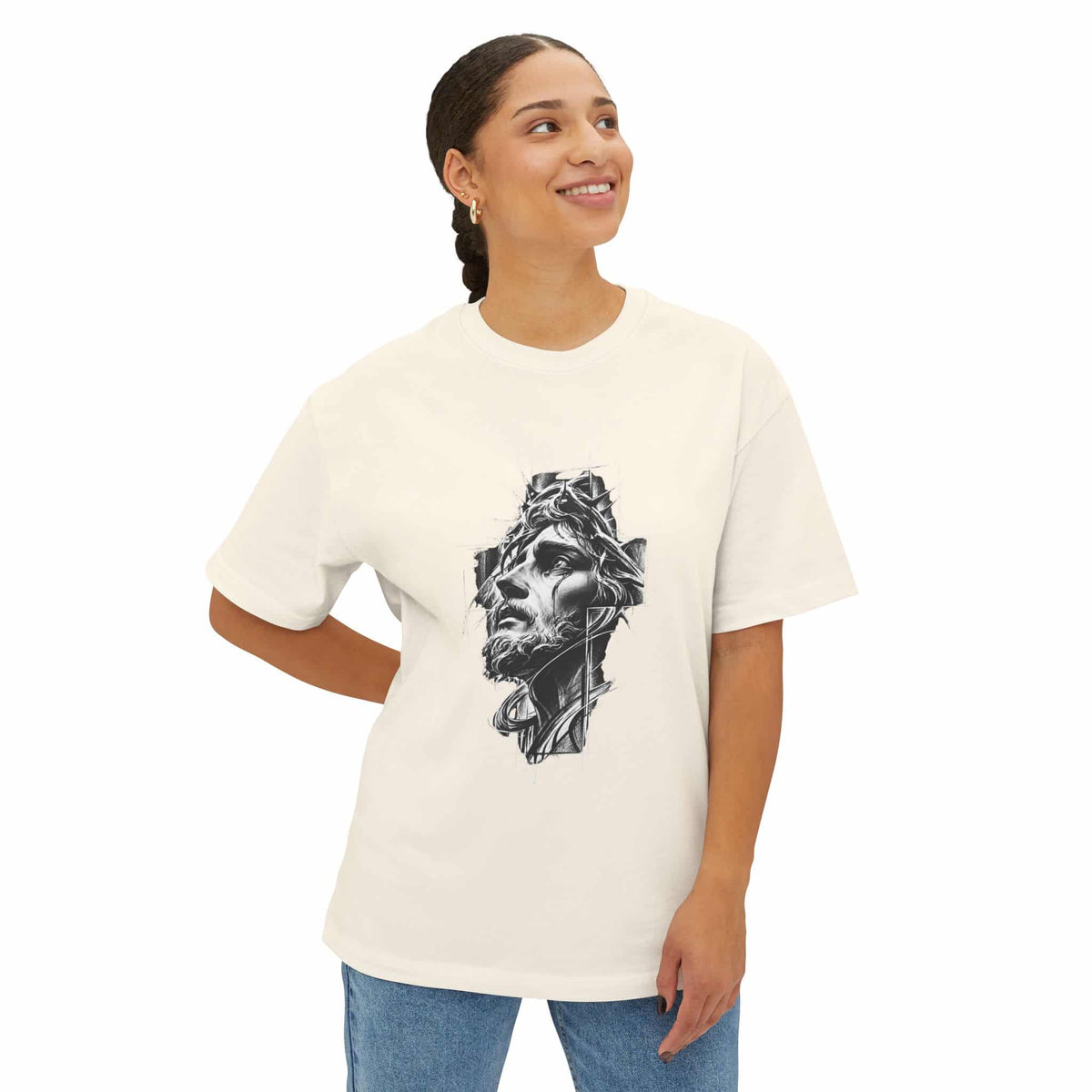 Crown of Faith 2 Unisex Oversized Boxy Tee image 9