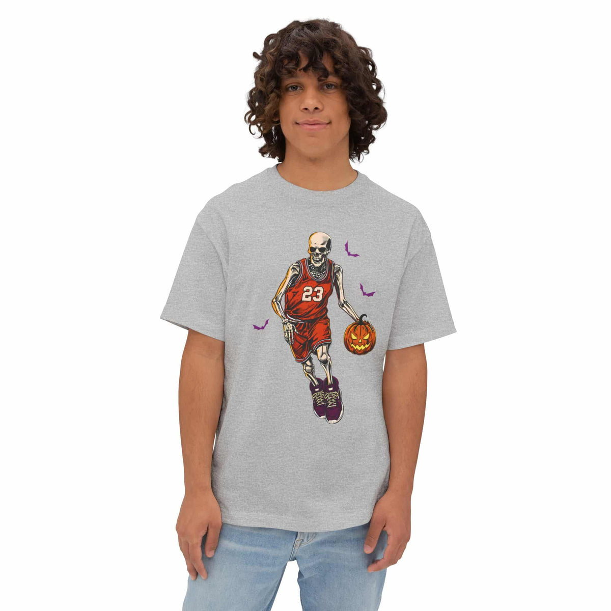 Halloween Basketball Unisex Oversized Boxy Tee image 24