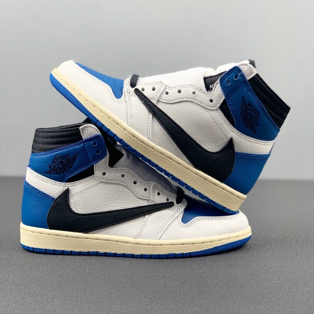 Travis Scott x Fragment x AJ 1 High "Military Blue" Shoes Sneakers - nk0001586 image 6