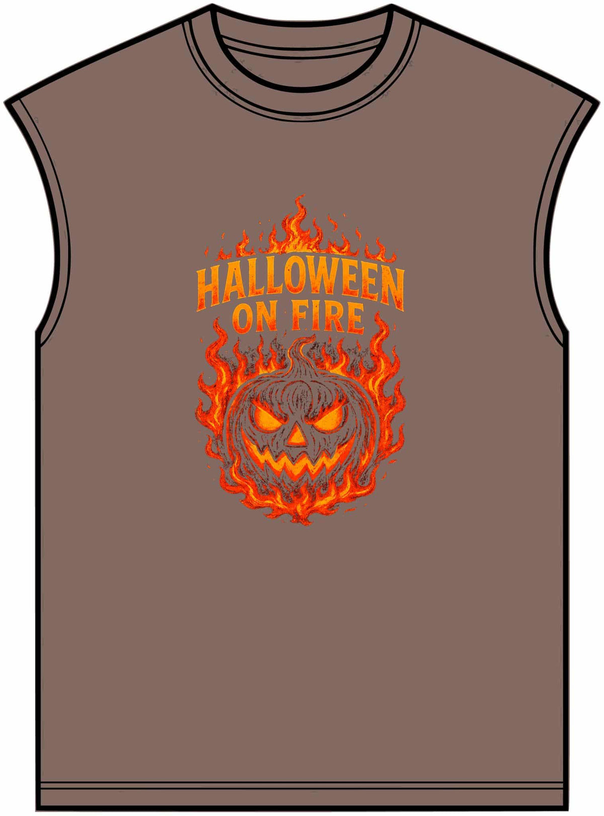 Halloween on Fire Unisex Garment-Dyed Muscle Tee image