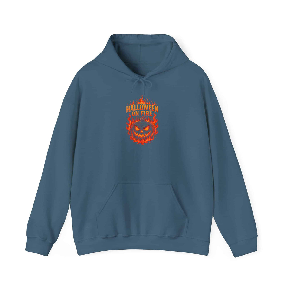 Halloween on Fire Hooded Sweatshirt - 2XL, Indigo Blue image