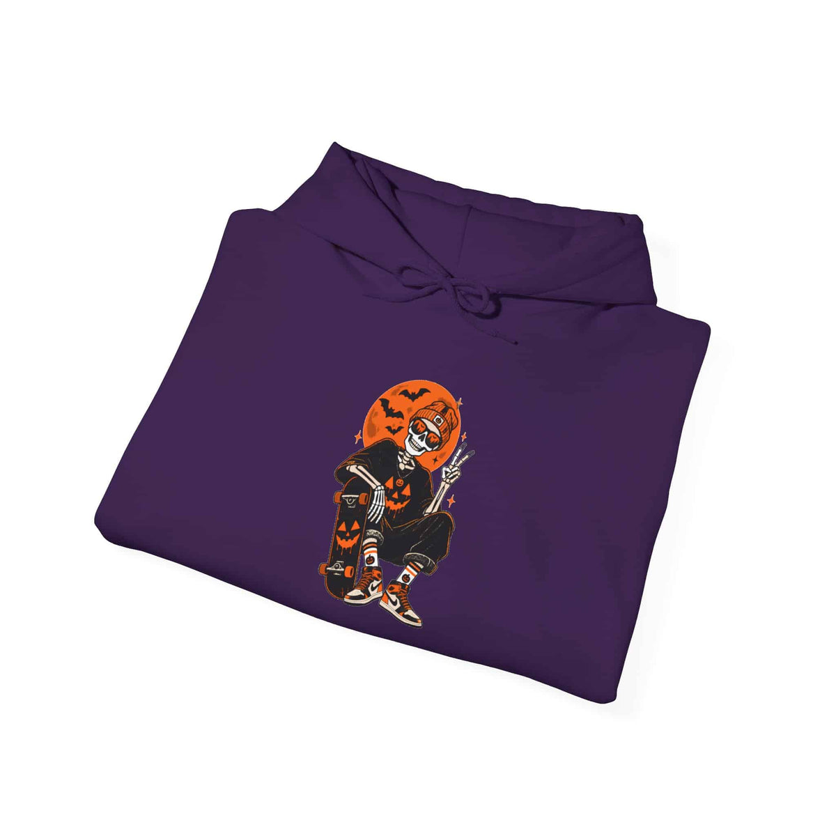 Retro Skater Skeleton Halloween Hooded Sweatshirt image 95