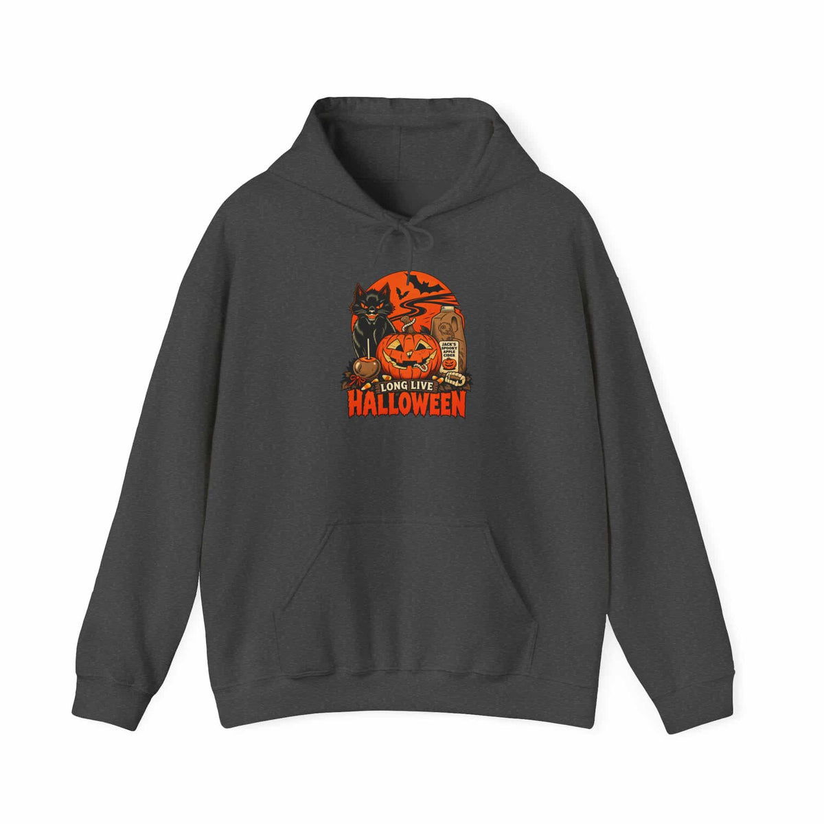 Midnight Cat Hooded Sweatshirt - S, Dark Heather image