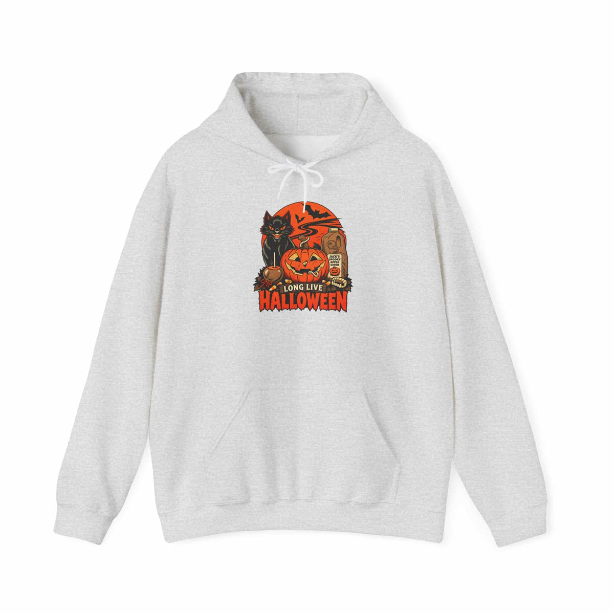 Midnight Cat Hooded Sweatshirt - L, Ash image