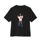 Rebel Attitude Unisex Oversized Boxy Tee - Black, XS image