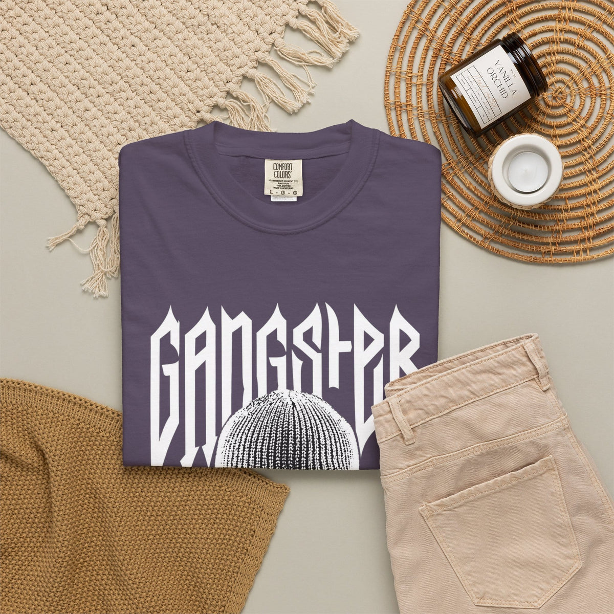Gangster Mask Unisex Garment-Dyed T-shirt image 90