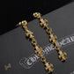 CH Cross Flower Charm Earrings - CH0159 - gold image