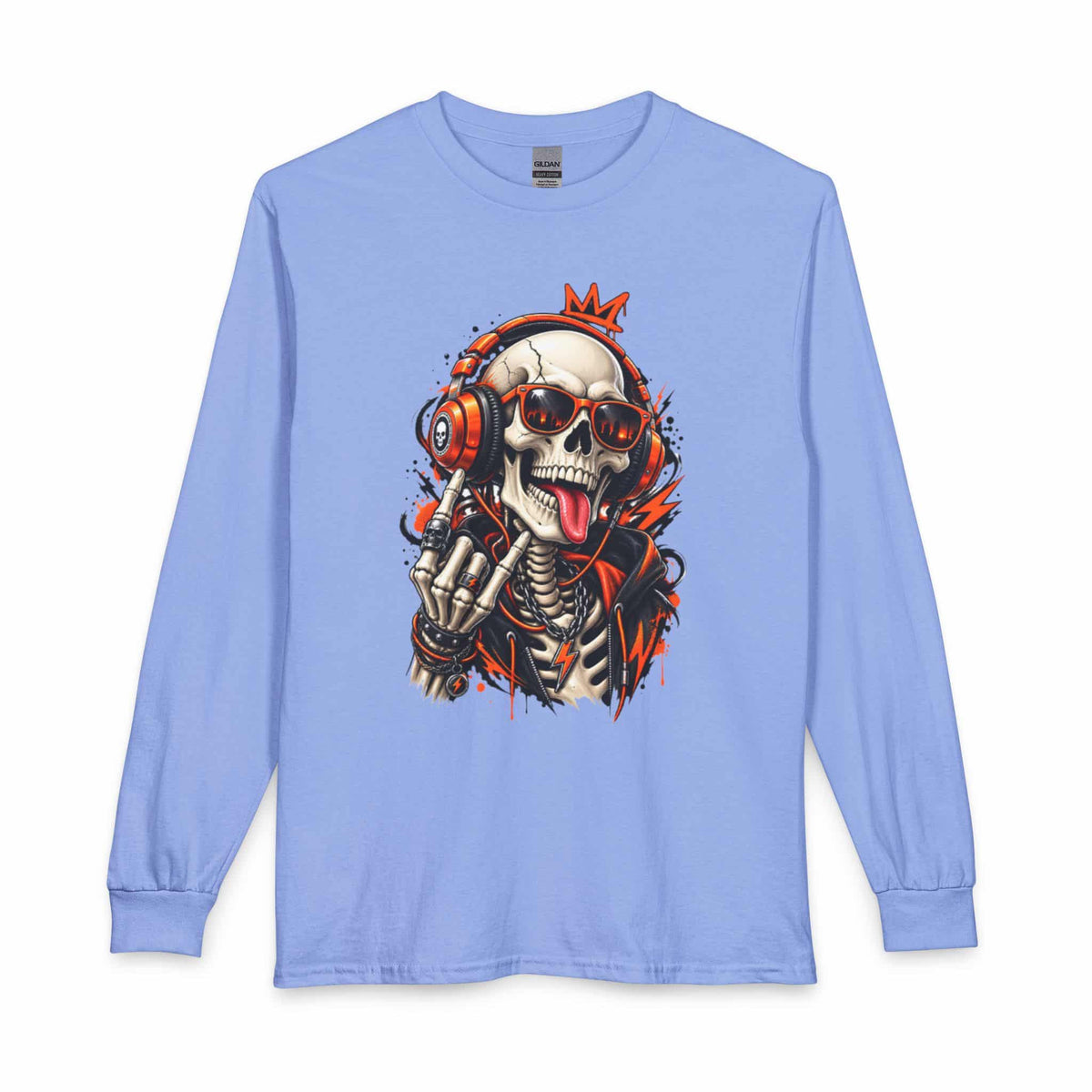 Neon Skull DJ Long Sleeve T-Shirt image 8