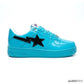 A Bathing Ape Bape Sta #1 Turquoise Blue Black Patent Leather Shoes Sneakers - nk0005515 image