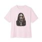 Halloween Ghostface Unisex Oversized Boxy Tee - Soft Pink, XL image
