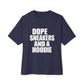 Graphic Print Unisex Oversized Boxy Tee - POD0036 - Navy, XS image