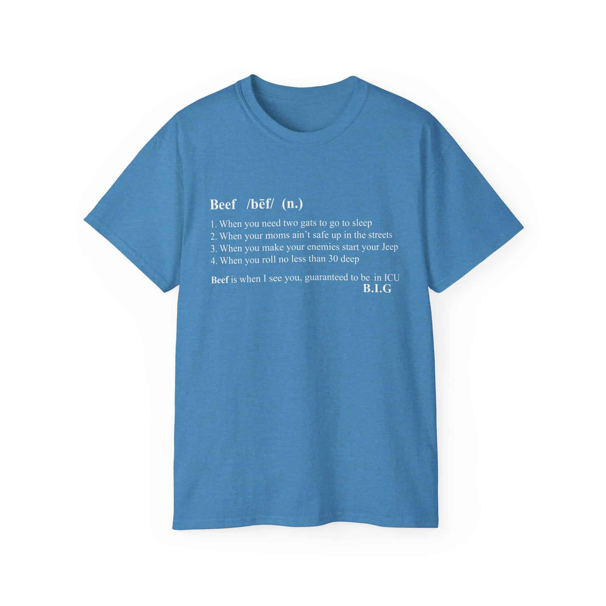 Beef Definition T-Shirt - 2XL, Heather Sapphire image