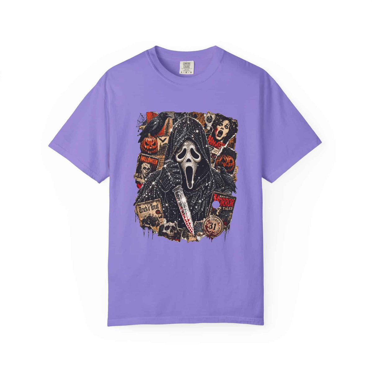Halloween Horror Unisex Garment-Dyed T-shirt image